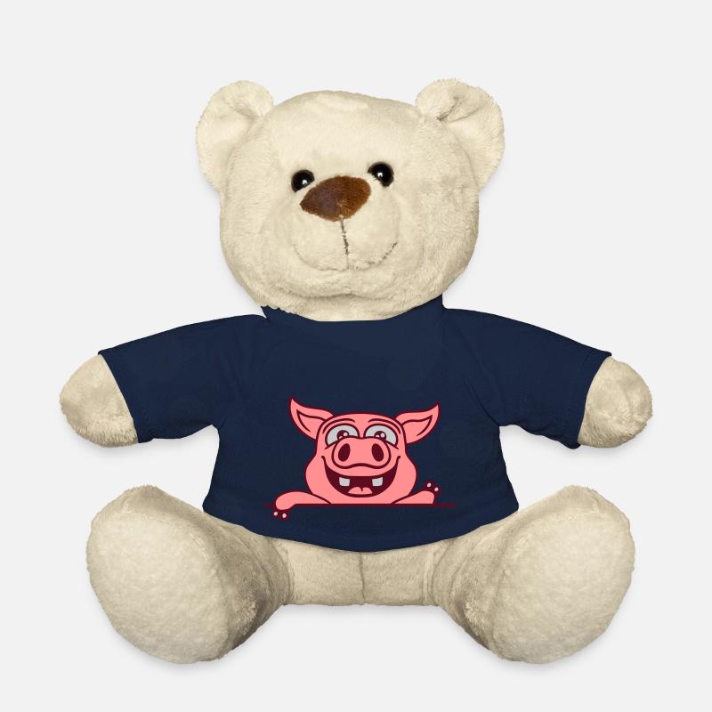 Stable pig waves friendly - Teddy Bear - french navy