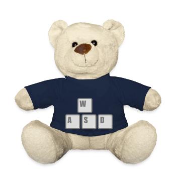 Computer WASD Keyboard Keys - Teddy Bear - french navy - Front