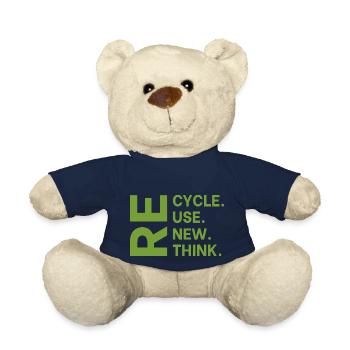 Recycle Reuse Renew Rethink For Earth Day 2023 - Nounours - bleu marine - Devant