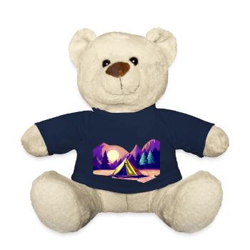 Camping Gift Caravan Camp Camping Camper Camping-car - Nounours - bleu marine - Devant