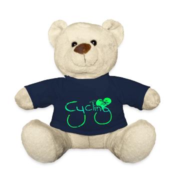 cyclist cycling bmx bike sport mountain biking hobby - Teddy Bear - french navy - Front