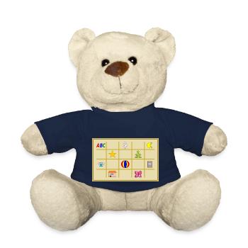 Letter case - Teddy Bear - french navy - Front