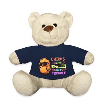 Easter Boys Chicks Are Nothing But Trouble Funny - Teddy - French Navy - Vorne