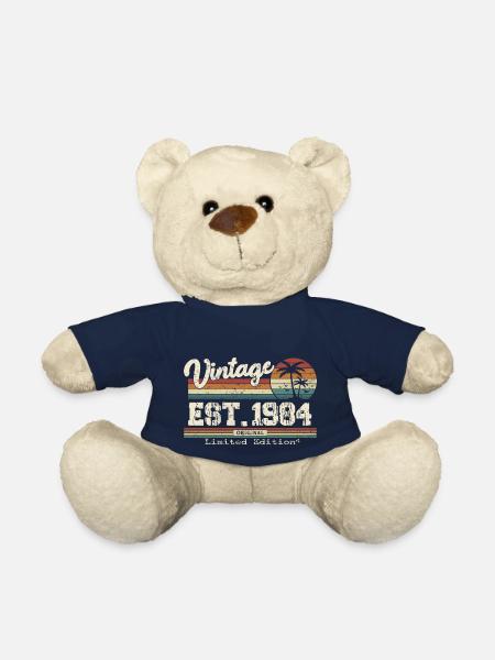 1984 Vintage Millésime anniversaire Retro cadeau - Nounours - bleu marine