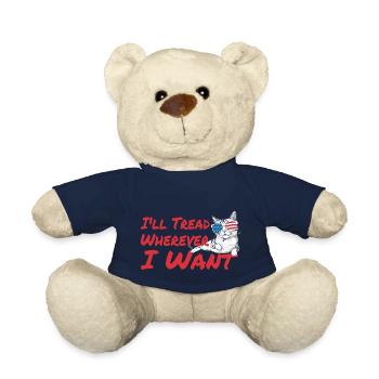 I'll Tread Wherever I Want Retro Vintage Cat Lover - Teddy Bear - french navy - Front