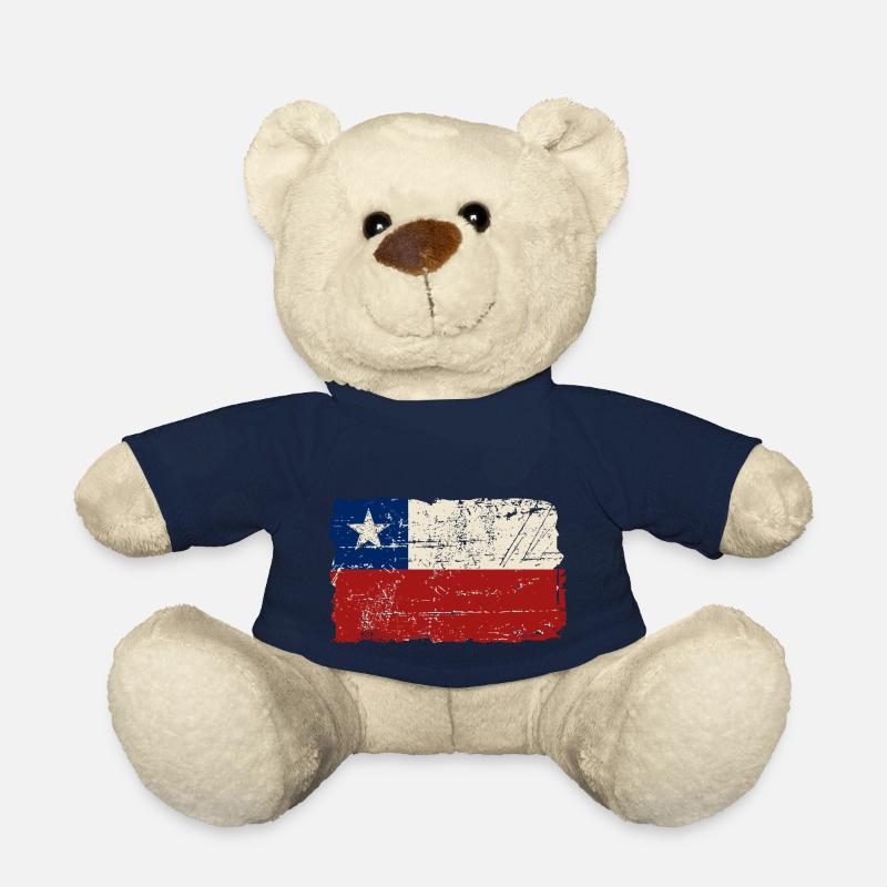 Chile Flag - Vintage Look - Teddy Bear - french navy