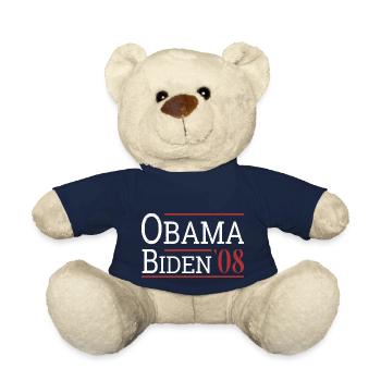 Vintage Barack Obama Joe Biden 2008 I - Teddy Bear - french navy - Front