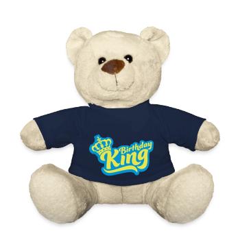 Zitat Birthday King Krone - Teddy - French Navy - Vorne