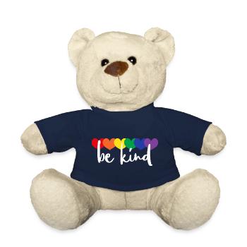 Soyez des enfants cœurs arc-en-ciel - Nounours - bleu marine - Devant