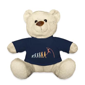 Vintage Pole Vault Human Evolution For A Pole - Teddy Bear - french navy - Front