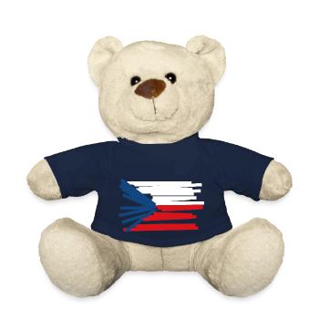 Czech Republic Flag - Modern Art - Teddy Bear - french navy - Front