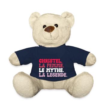 Christel the Woman the Myth the Legend Gift - Teddy Bear - french navy - Front