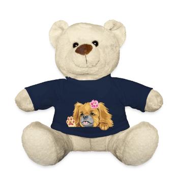 Chien pékinois agitant - Nounours - bleu marine - Devant