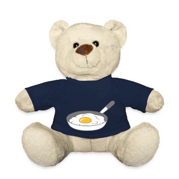 frying pan fried egg cooking roast eat egg yolk - Teddy Bear - french navy - Front