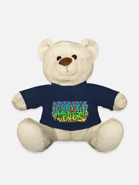 Alphabet de style sauvage de graffiti - Nounours - bleu marine
