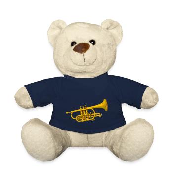 Trompette, trumpet, musique, instrument de musique - Nounours - bleu marine - Devant