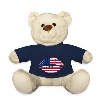 USA flag mouth - Teddy Bear - french navy - Front