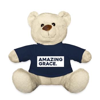 Amazing Grace - Jesus Christ - Religion - Teddy Bear - french navy - Front