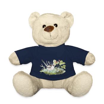Tail on strawberry Loving watercolor - Teddy Bear - french navy - Front