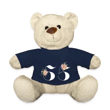 55th Anniversary Flowers (Gift of 55 years) - Teddy Bear - french navy - Front