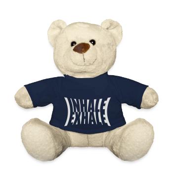 inhale exhale yoga quote - Teddy Bear - french navy - Front