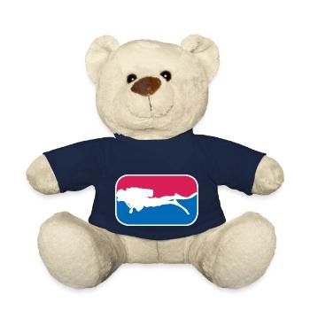 Taucher Tiefsee Meer schnorcheln lustig Geschenk - Teddy - French Navy - Vorne
