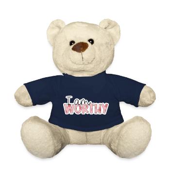 Positive Affirmation - i am worthy - Nounours - bleu marine - Devant