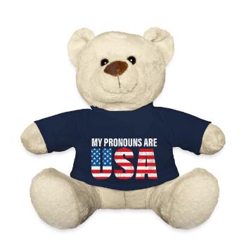 Herren Juli 4th Lustig Meine Pronomen sind USA - Teddy - French Navy - Vorne