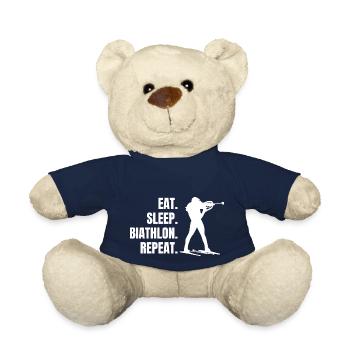 Biathlon Wintersport Geschenk Skifahrer Biathlet - Teddy - French Navy - Vorne