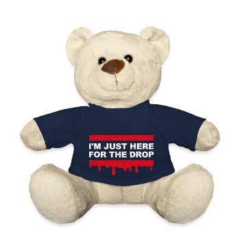Je suis juste là pour la goutte. DJ de fête - Nounours - bleu marine - Devant