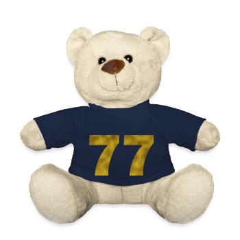 Anniversaire 77 ans - Nounours - bleu marine - Devant