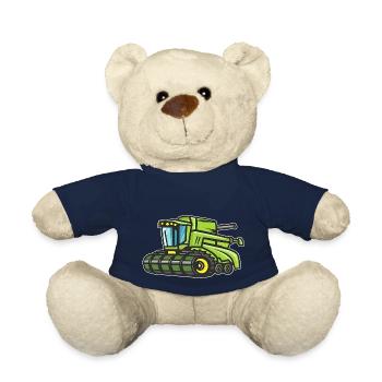 Green Combine Harvester - Teddy Bear - french navy - Front