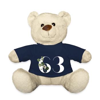 Nummer 63 Blumengrün - 63. Blumengeburtstag - Teddy - French Navy - Vorne