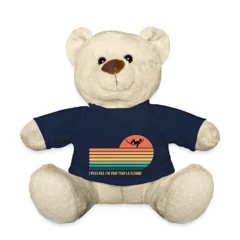 J'peux Pas J'ai trop trop La Flemme - Nounours - bleu marine - Devant