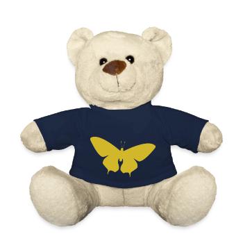 Design unique de t-shirt papillon - Nounours - bleu marine - Devant