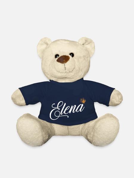 Elena Benutzerdefinierter Name für Frauen Kinder Kleinkinder - Elena - Teddy - French Navy