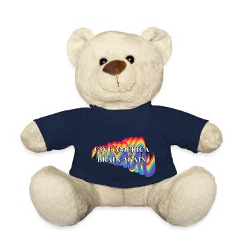 Give America Brain Again Rainbow LGBTQ - Teddy - French Navy - Vorne