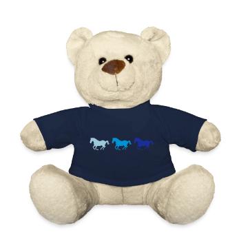 Drei Pferde im Galopp - Teddy - French Navy - Vorne