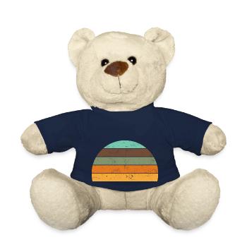 Cercle de rayures soleil vintage rétro coucher de soleil - Nounours - bleu marine - Devant