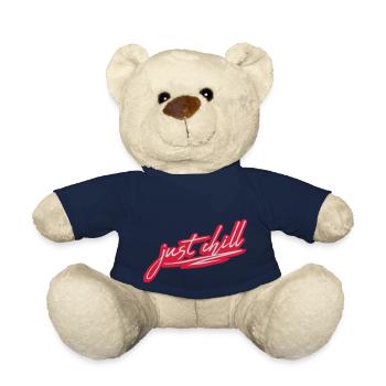 Just Chill Text Logo - Teddy Bear - french navy - Front