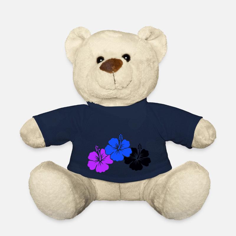 Fleurs d’hibiscus - Nounours - bleu marine
