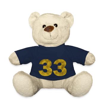 Birthday 33 years - Teddy Bear - french navy - Front