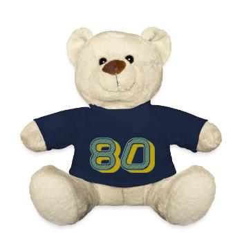 80. 80 YEARS. 80th ANNIVERSARY. 80 YEARS ANNIVERSARY. - Teddy Bear - french navy - Front