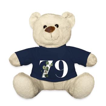 Nummer 79 Blumengrün - 79. Blumengeburtstag - Teddy - French Navy - Vorne