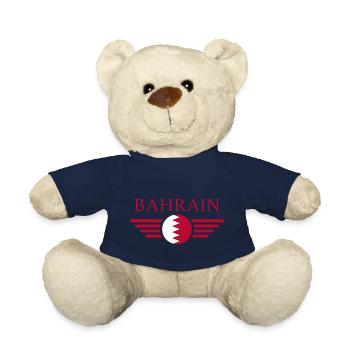 J’aime Bahreïn, T-shirt design de style élégance - Nounours - bleu marine - Devant