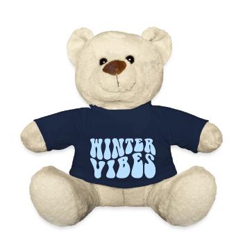Groovy Funny Winter Vibes Snow, Winter Lovers - Teddy Bear - french navy - Front