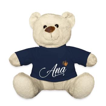 Ana Custom Name für Frauen Kinder Kleinkinder - Ana Name - Teddy - French Navy - Vorne