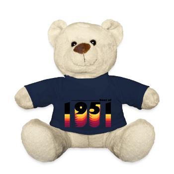 Le meilleur de 1951 - Vintage Retro 74e anniversaire pour - Nounours - bleu marine - Devant