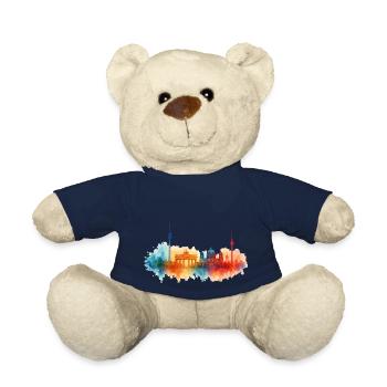 Berlin City Watercolor City - Teddy Bear - french navy - Front