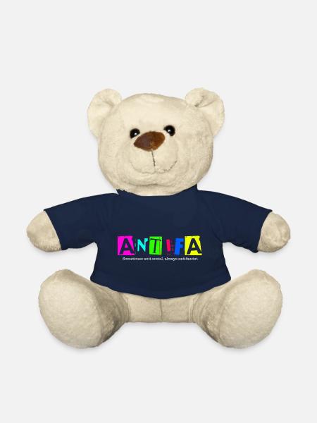 Antifa - Sometimes anti-social, always antifascist - Nounours - bleu marine